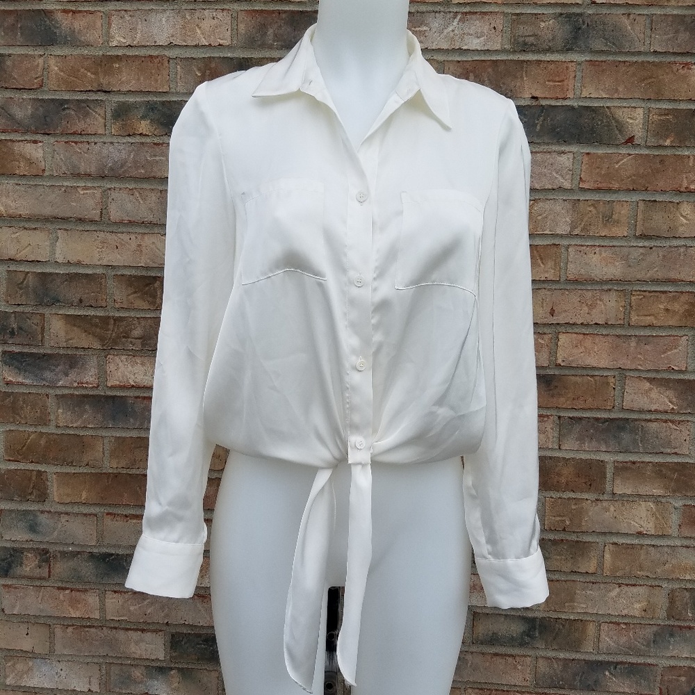Vince Camuto Tie Waist Blouse Sz XS